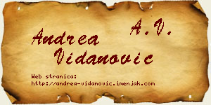 Andrea Vidanović vizit kartica